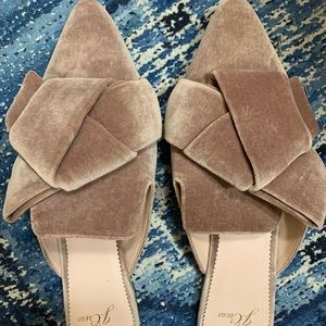 J. Crew rose colored velvet slides 8.5